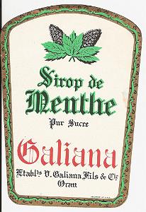 ETI Sirop de menthe Galiana 1960